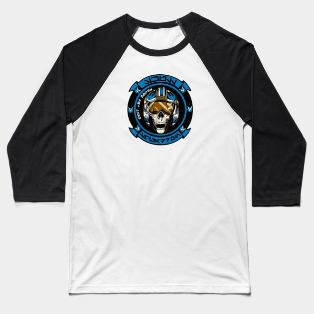 Skull Squadron Blue Leader Blue Squadron Baseball T-Shirt by marat